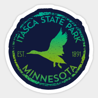 Itasca State Park Minnesota Birder's Flying Duck Waterfowl Birding Sticker